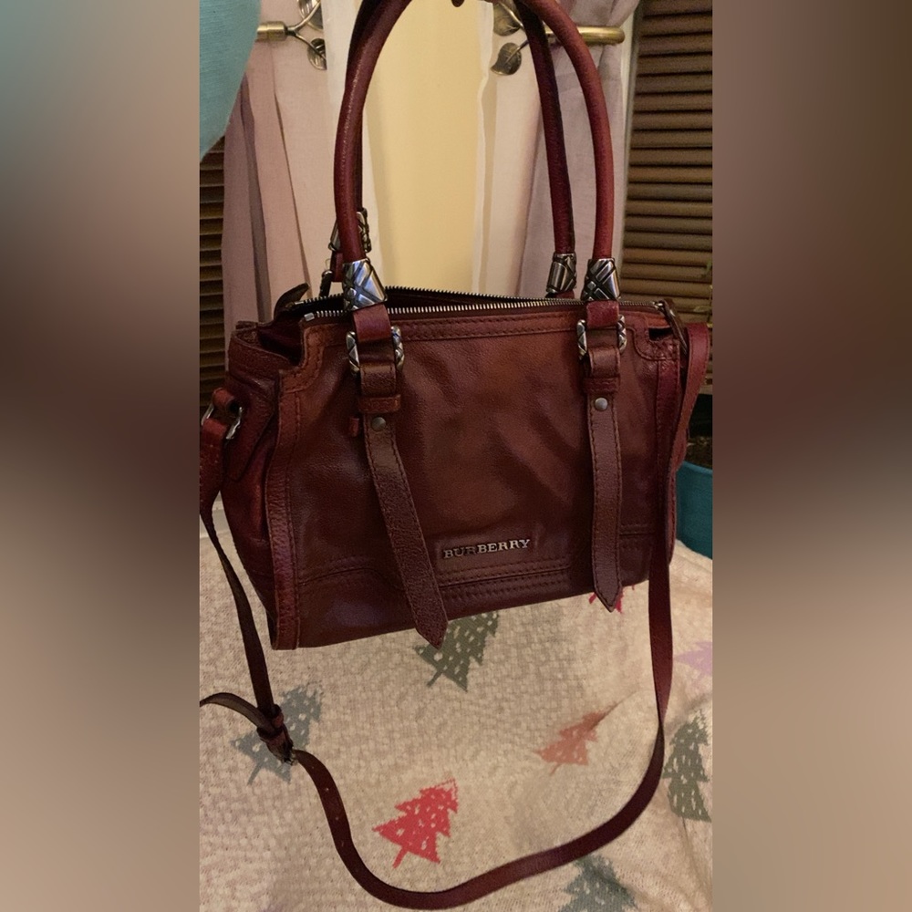 Burberry burgundy shoulder bag